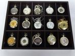 A6077. Unieke collectie van 16 zakhorloges inclusief opbergb, Sieraden, Tassen en Uiterlijk, Antieke sieraden, Ophalen of Verzenden