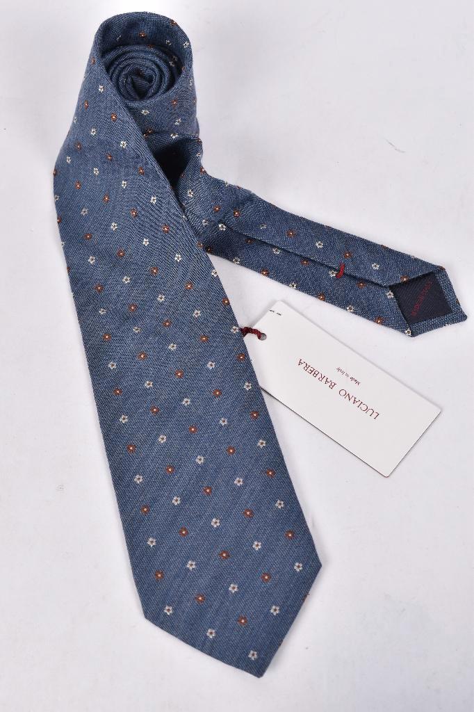SALE! Luciano Barbera stropdas wol en zijde, Kleding | Heren, Stropdassen, Zo goed als nieuw, Met patroon, Blauw, Ophalen of Verzenden