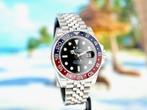 NOS Rolex GMT-Master II Pepsi ONGEDRAGEN in Stickers fullset, Staal, Polshorloge, Nieuw, Ophalen of Verzenden