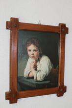 Schilderij "Meisje in het venster" van Rembrandt, Minder dan 50 cm, Ophalen of Verzenden, Minder dan 50 cm, Print