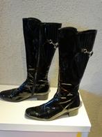 Zwarte, lakleren laarzen in maat 39, Hoge laarzen, Zwart, Ophalen of Verzenden, Zo goed als nieuw