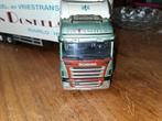 te koop   scania met koeloplegger.  nieuw staat.   bieden, Hobby en Vrije tijd, Modelauto's | 1:50, Ophalen of Verzenden, Zo goed als nieuw