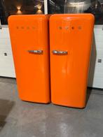 Oranje Smeg Koelkast - Retro Stijl, 150 tot 200 liter, Gebruikt, Bella, 60 cm of meer
