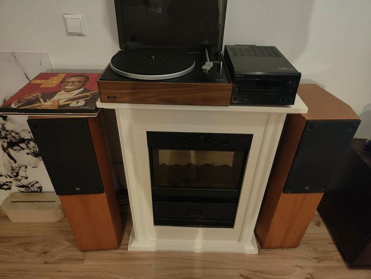 Vintage platenspeler set met speakers en geluidsversterker, Audio, Tv en Foto, Platenspelers, Gebruikt, Platenspeler, Overige merken