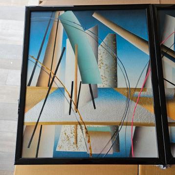 2 Schilderijen B. Winter (Tweeluik) beschikbaar voor biedingen