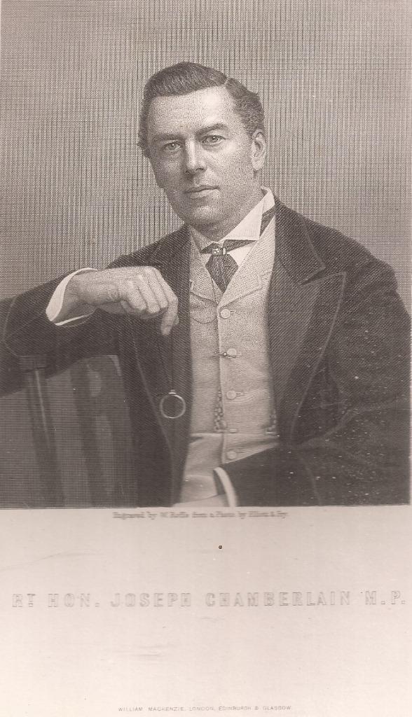 Portret Joseph Chamberlain Brits Staatsman Staalgravure 1886, Antiek en Kunst, Kunst | Etsen en Gravures, Ophalen of Verzenden