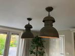 2 grote landelijke grijze metalen  hanglampen, Huis en Inrichting, Ophalen, 50 tot 75 cm, Landelijk, industrieel, stoer&sober