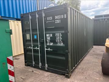 Container 2021 donkergroen zeecontainer opslagcontainer beschikbaar voor biedingen