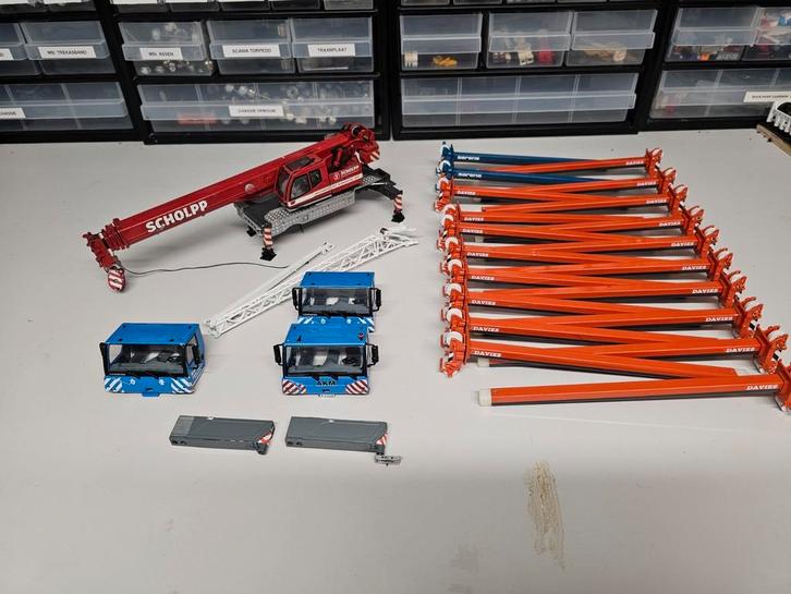 Wsi kraan onderdelen b keus 1:50, Hobby en Vrije tijd, Modelauto's | 1:50, Zo goed als nieuw, Hijskraan, Tractor of Landbouw, Wsi