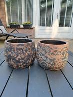 2 bloempotten diameter 15, Ophalen, Rond, Zo goed als nieuw, Minder dan 25 cm