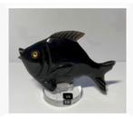 Edelsteen Obsidiaan vis op voetje, kan eraf, 6 x 3,5 cm, Nieuw, Ophalen of Verzenden, X, X