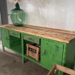 Vintage werkbank, oude groene toonbank, oud dressoir, Ophalen