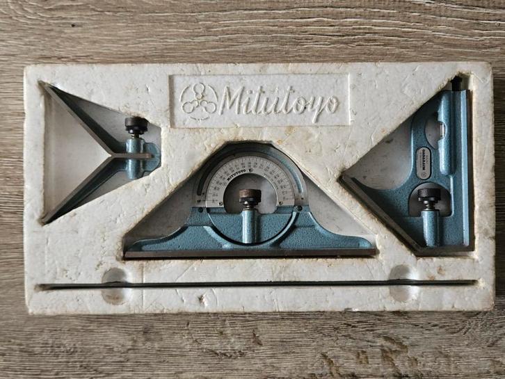 mitutoyo 180-907 combinatie hoekmeet set, Doe-het-zelf en Verbouw, Meetapparatuur, Zo goed als nieuw, Ophalen