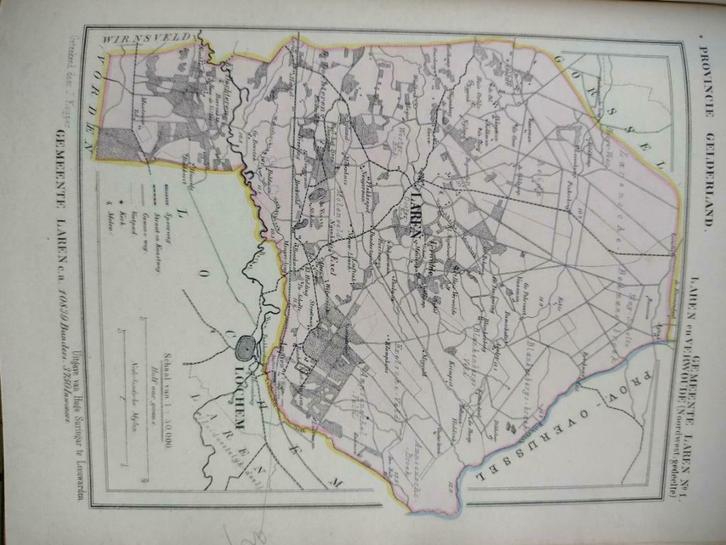 117/ Laren no 1 Verwolde/ Exel Litho 1867 Kuyper GLD, Antiek en Kunst, Kunst | Litho's en Zeefdrukken, Ophalen of Verzenden
