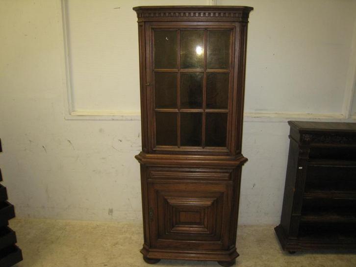 Antieke stijl eikenhouten hoekkastje, Antiek en Kunst, Antiek | Meubels | Kasten