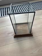 Houten Windlicht met Glazen Behuizing, Antiek en Kunst, Ophalen of Verzenden
