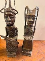 Twee antieke bronzen beelden benin, Antiek en Kunst, Ophalen of Verzenden
