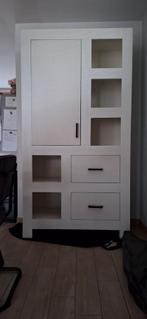 Witte kast met lades en planken, Huis en Inrichting, Ophalen, 100 tot 150 cm, 200 cm of meer, Zo goed als nieuw