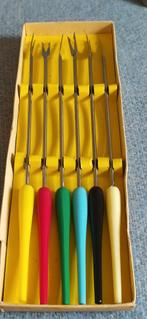 Vintage fondue vorken 1950's in half vergaan doosje, Antiek en Kunst, Antiek | Bestek, Ophalen of Verzenden