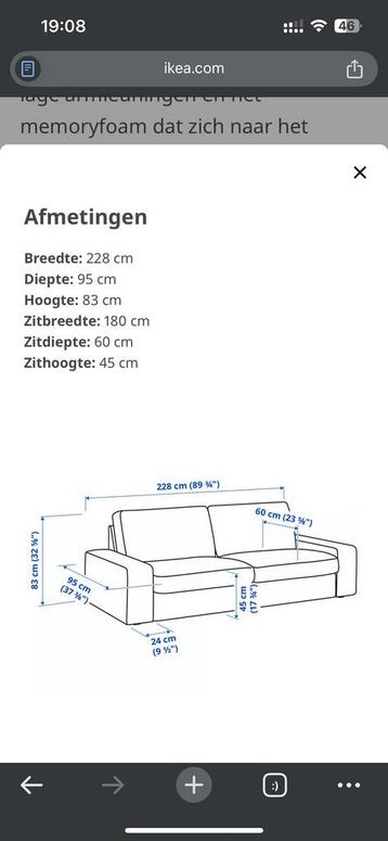 Ikea Kivik 3-zitsbank + poef - afbeelding 3