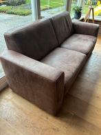 Bruin lederen bank, Huis en Inrichting, Banken | Bankstellen, Ophalen, Nieuw, Rechte bank, 200 tot 250 cm