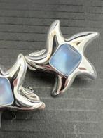 Oorclips zeester zilverkleur aqua steen, Sieraden, Tassen en Uiterlijk, Oorbellen, Overige materialen, Verzenden, Zo goed als nieuw