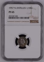 Juliana. Ned. Antillen. 1/10 Gulden 1957 Proof PF65 NGC, Postzegels en Munten, Munten | Nederland, Koningin Juliana, Zilver, Ophalen of Verzenden