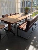 Bank met 3 stoelen, Huis en Inrichting, Stoelen, Ophalen, Zo goed als nieuw, Drie