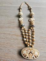 Benen ketting met fraaie olifant hanger, Ophalen of Verzenden, Zo goed als nieuw, Goud, Overige materialen