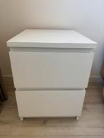 IKEA MALM ladekastje/nachtkastje 2 lades wit, Ophalen, Gebruikt, Minder dan 45 cm, 55 tot 70 cm