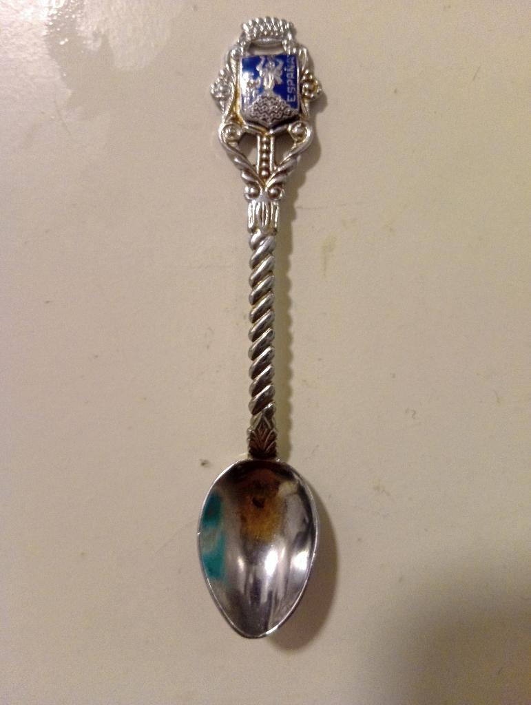 Spaans zilveren souvenirlepeltje - España - Danseres - 11 cm, Ophalen of Verzenden, Zo goed als nieuw