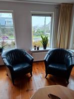 Blauwe fauteuils. Ligt gebruiks sporen, Ophalen, Gebruikt, 75 tot 100 cm, 50 tot 75 cm