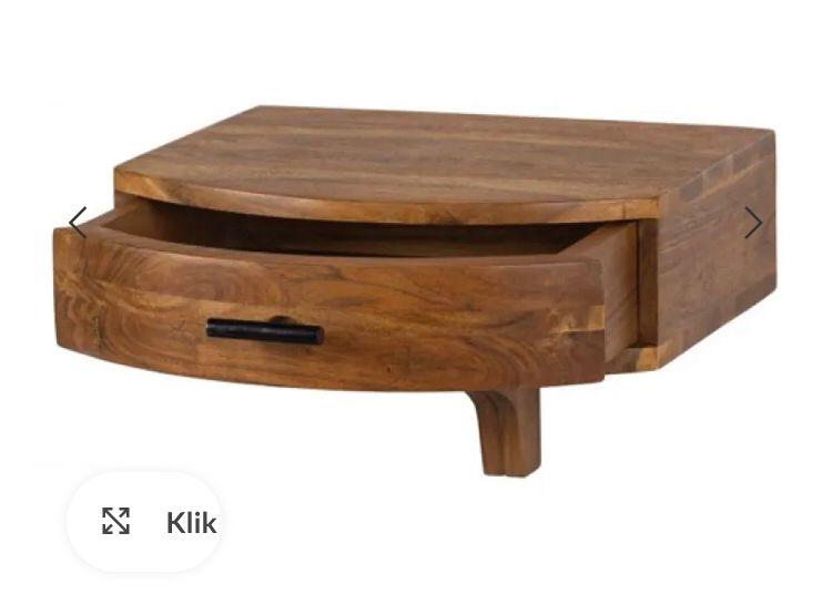2 Nieuwe Wandkastjes - Mango & Acasia Hout, Huis en Inrichting, Kasten | Ladekasten, Ophalen, Minder dan 50 cm, 1 of 2 laden, Nieuw