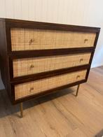 Commode + 2 nachtkastjes (rotan / hout) – zo goed als nieuw, Huis en Inrichting, Kasten | Ladekasten, Ophalen of Verzenden, Zo goed als nieuw