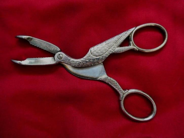 Luiertang ooievaar ooievaarsschaartje luier, Antiek en Kunst, Curiosa en Brocante, Ophalen of Verzenden