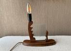 Antieke fotolijst met lamp handgemaakt, Ophalen of Verzenden