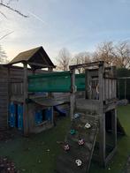 Jungle Gym speelhuisje, glijbaan, schommel - zelf demonteren, Ophalen, Gebruikt, Hout