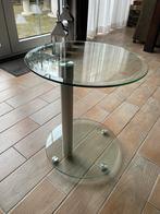 Glazen bijzettafel - Stijlvol en modern, Huis en Inrichting, Tafels | Bijzettafels, 45 tot 60 cm, Minder dan 55 cm, Rond, Ophalen of Verzenden