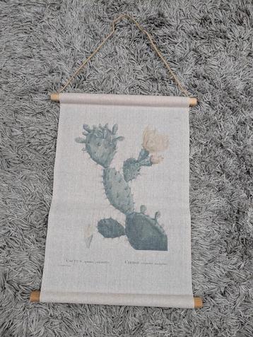 Mooie wanddecoratie wand hanger wanddoek cactus! Groen/beige beschikbaar voor biedingen