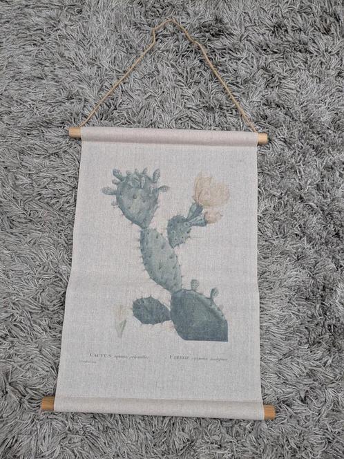 Mooie wanddecoratie wand hanger wanddoek cactus! Groen/beige, Huis en Inrichting, Woonaccessoires | Wanddecoraties, Zo goed als nieuw