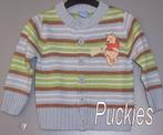 Maat 74/80 Gebreid Winnie the Pooh vest NIEUW (7458), Kinderen en Baby's, Babykleding | Maat 74, Disney, Truitje of Vestje, Nieuw