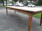 Grote antieke teak eettafel 296x100x80, Huis en Inrichting, Gebruikt, 100 tot 150 cm, Teakhout, 200 cm of meer