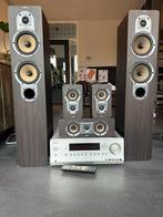 Jamo S426/S420 Speakers & Onkyo TX-SR604E Receiver, Gebruikt, Ophalen of Verzenden, Complete surroundset, 120 watt of meer