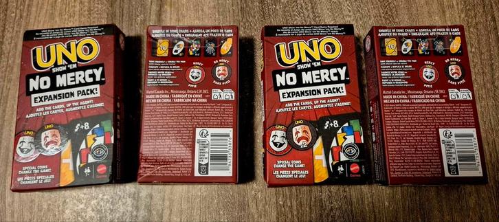 UNO Show 'em No Mercy Uitbreidingspakket, Hobby en Vrije tijd, Gezelschapsspellen | Bordspellen, Nieuw, Drie of vier spelers, Vijf spelers of meer