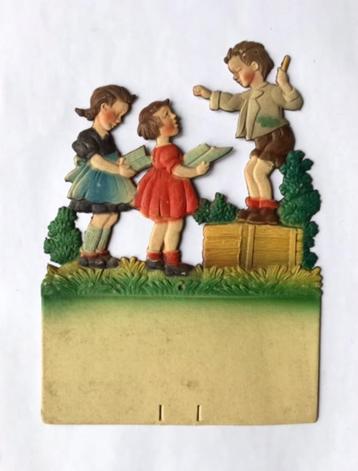 Vintage Dresdner Pappe kalenderhouder o.a. kinderen beschikbaar voor biedingen