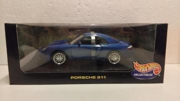 Porsche 911 cabriolet donkerblauw Hot Wheels metal 1:18 KRD beschikbaar voor biedingen