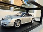 1:18 Porsche 911 997 GT3 zilver Autoart 77997 / JJTOP, Hobby en Vrije tijd, Modelauto's | 1:18, Auto, Autoart, Ophalen of Verzenden