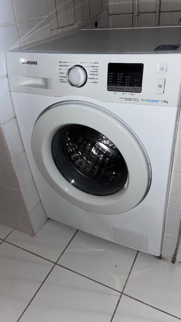 Samsung eco bubble wasmachine, Witgoed en Apparatuur, Wasmachines, Gebruikt, Voorlader, 6 tot 8 kg, 85 tot 90 cm, 1200 tot 1600 toeren