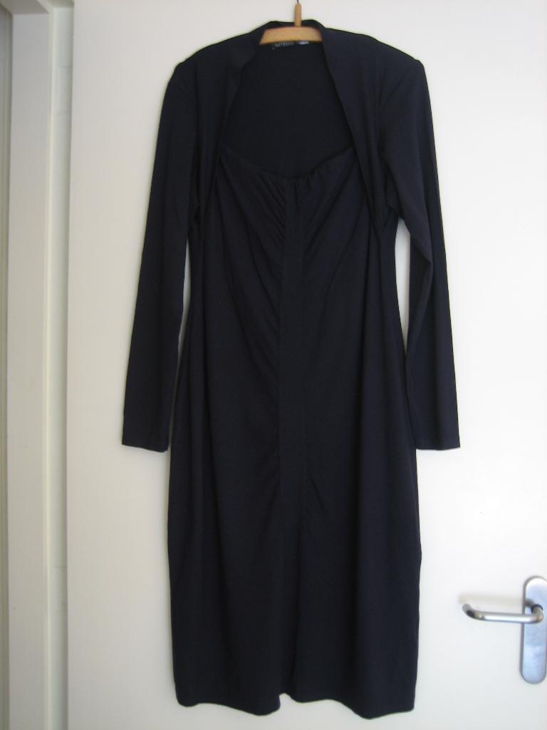 Nachtblauw jurk met vaste bolero JUFFROUW JANSEN 40 snazzeys, Maat 38/40 (M), Nieuw, Onder de knie, Juffrouw Jansen