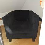 Zwarte Velours Fauteuil - Intact, Ophalen, 75 tot 100 cm, Zo goed als nieuw, 75 tot 100 cm